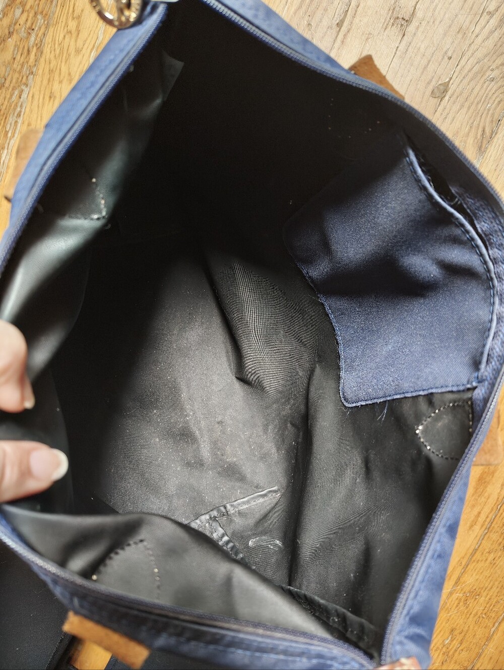 Longchamp Le Pliage Navy Medium Tote Made In France - Picture 5 of 13